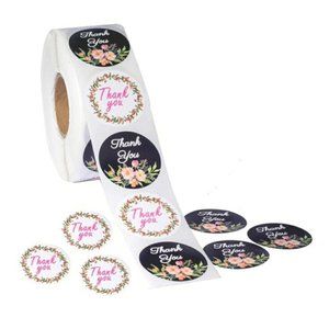 150 Floral assorted Thank you Stickers